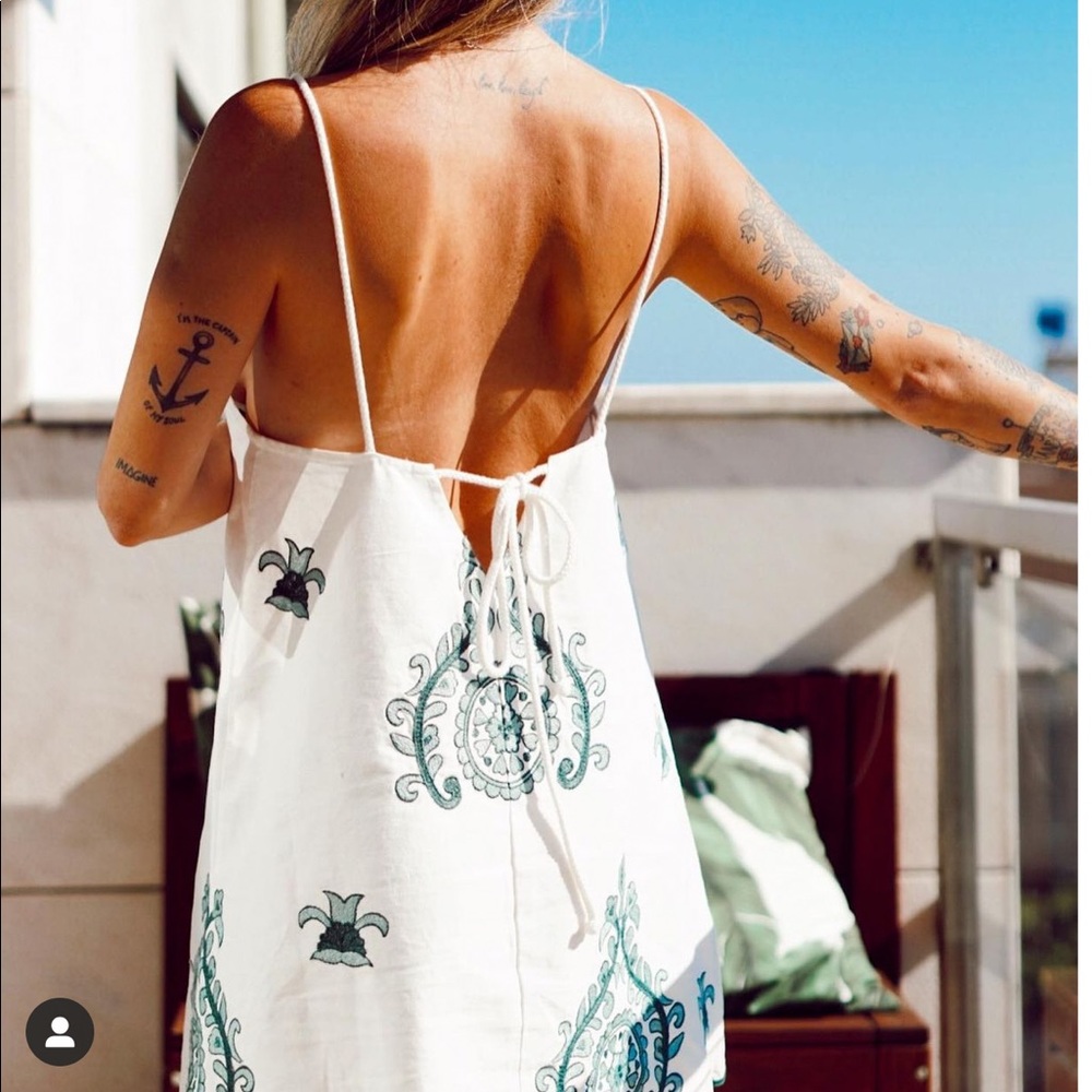 Zara pretty embroidery dress bloggers fav